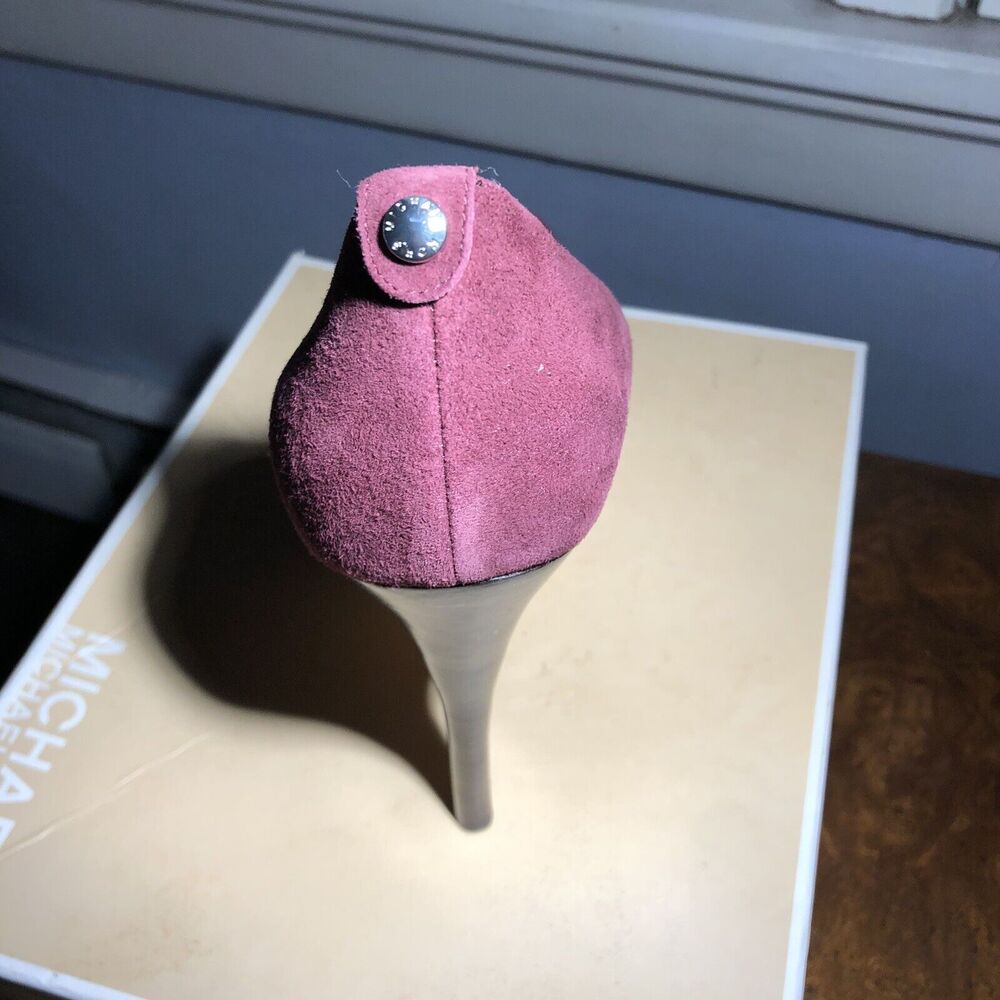 MICHAEL KORS YORK PLATFORM WOMENS SUEDE HEELS SLIP-ON SHOES 10M New In Box - Picture 5 of 8